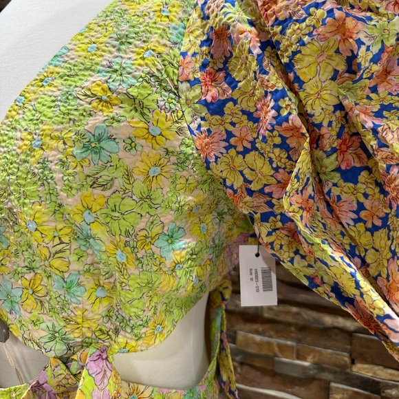 ALÉMAIS Women's Daisy Spliced Mini Dress in Multi Color - Picture 8 of 12